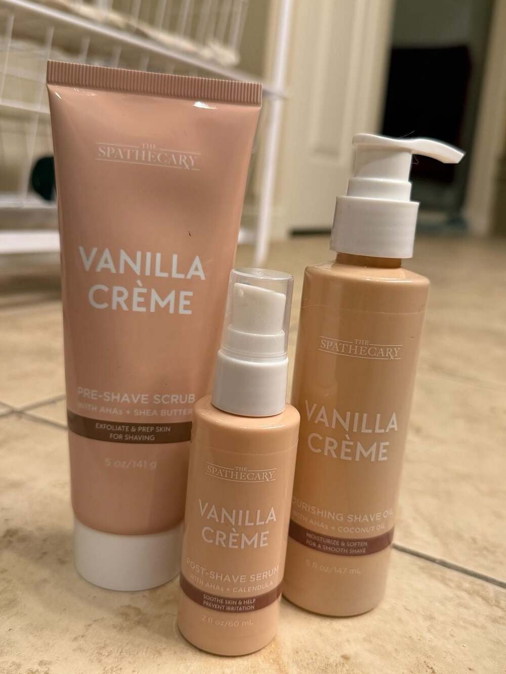 The Spathecary Vanilla Creme Shaving 3-Piece Set -- Unopened